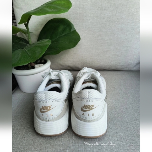 Bling Nike Air Max SC White Sneakers Custom with Crystals Rhinestones Women's - Picture 5 of 8